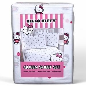 Sanrio Hello Kitty Queen Sheet Set 100% Cotton